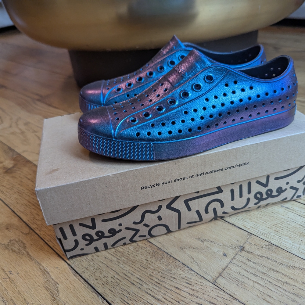 Iridescent Perforated Sneakers